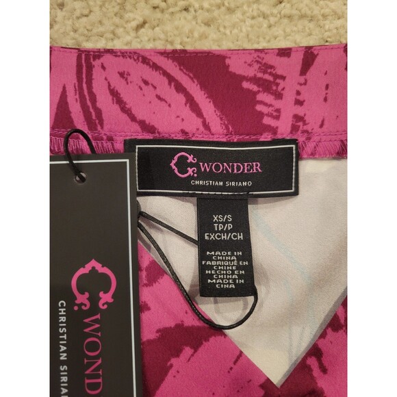 NWT HSN C Wonder Christian Siriano Floral Blouse V Neck Top Very Oversized-XS/S - Picture 8 of 10